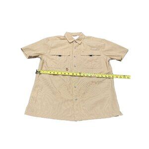 Eddie Bauer Medium Classic Fit Long Sleeve Button Shirt Tan Utility